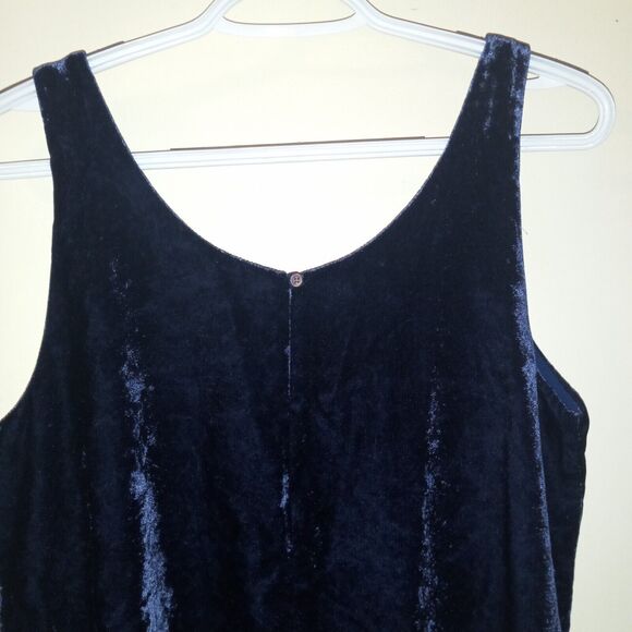 J Crew Rift Velvet Tank-Size 6-Navy-Lined-Layer-Keyhole Back-Holiday-Whimsygoth - Picture 6 of 10